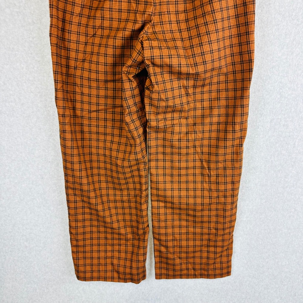 Levi's Womans Small Straight Leg Pants Plaid High Elastic Waist Brown Black - Picture 10 of 12